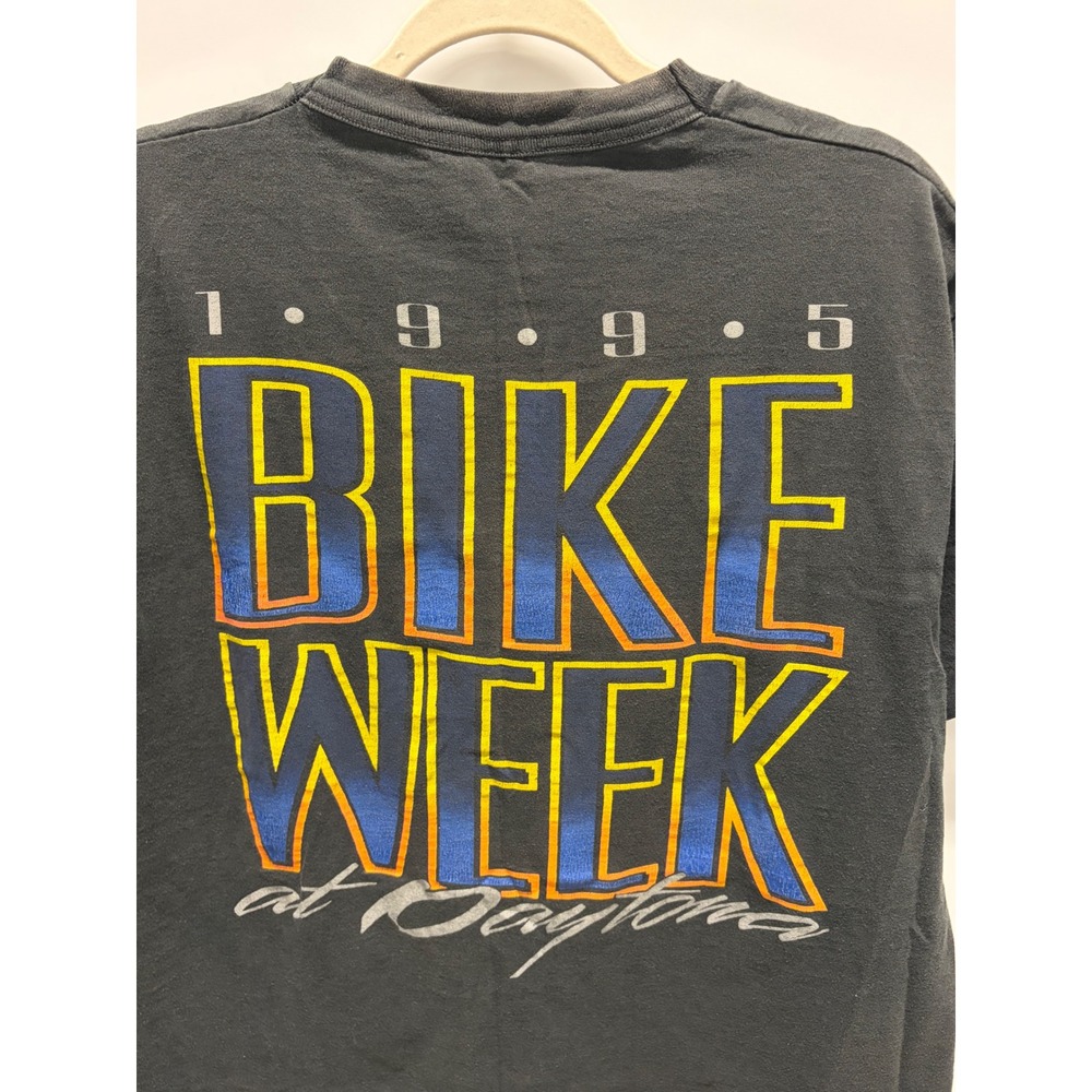 1995 Vintage Fruit of the Loom T-Shirt Mens Large Black Excellent Bike Week‎ - Picture 7 of 7